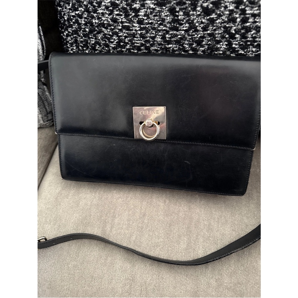 Celine Black Crossbody Bag with Elegant Silver Clasp - Picture 1 of 6